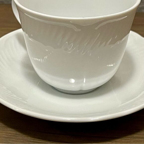 NIB Richard Ginori Italy Italian White Porcelain Coffee Tea Cups Saucers 8 Pc - Picture 9 of 14